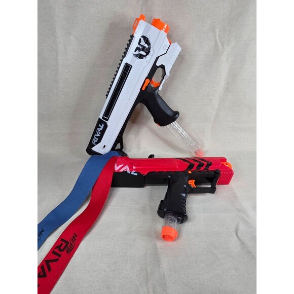 Pair of Nerf Rival Apollo XV-700 Blasters – Red & Phantom Corps White – w/Flags - Picture 2 of 12